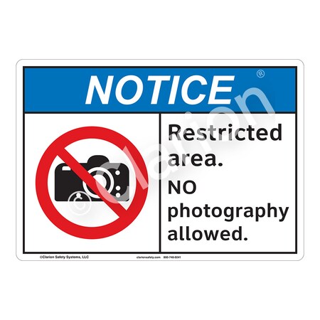 Notice Restricted Area Safety Signs Outdoor Weather Tuff Aluminum (S4) 12 X 18, F1102-S4SW3